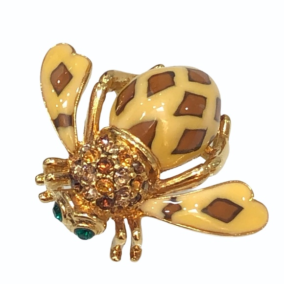 JOAN OF THE JUNGLE JOAN RIVERS CREAM ENAMEL BROOCH - Picture 2 of 16